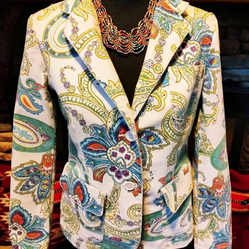 Izod Women's Colorful Paisley Blazer